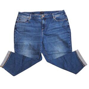 Talbots Womens Everyday Relaxed Jeans 20WP Petite Blue Denim Mid-Rise Straight F